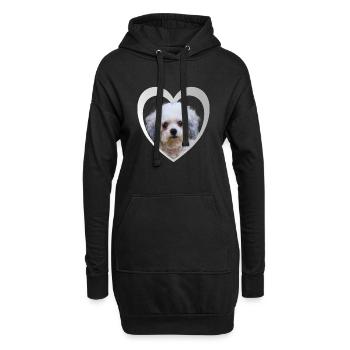 Hundeliebhaber - Hunde Herz - Bolonka - Hoodie-Kleid - Schwarz - Vorne