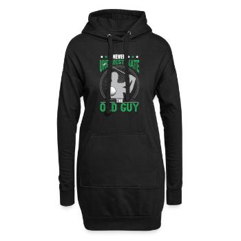 Unterschätzen Sie niemals den alten Kerl, der Golf für Männer spielt - Hoodie-Kleid - Schwarz - Vorne