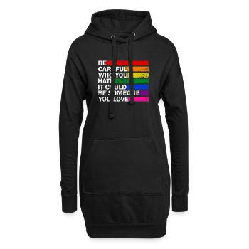 LGBTQ-Pride-Mois Faites attention à qui vous détestez - Sweat-shirt à capuche long Femme - noir - Devant
