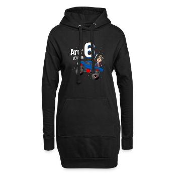 Monstertruck Pirat Seeräuber 6. Geburtstag - Hoodie-Kleid - Schwarz - Vorne