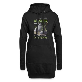 Wandern Sie auf der Suche nach coolen Felsen - Hoodie-Kleid - Schwarz - Vorne