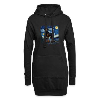 Black and Tan Coonhound Van gogh nuit étoilée - Sweat-shirt à capuche long Femme - noir - Devant