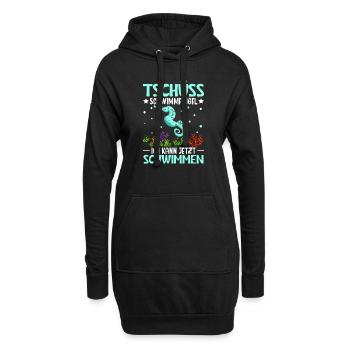 Schwimmflügel Seepferdchen Schwimmen - Hoodie-Kleid - Schwarz - Vorne