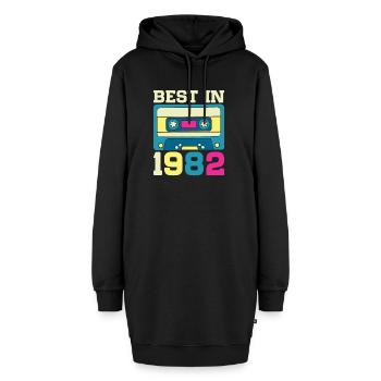 Beste im Jahr 1982 - Hoodie-Kleid - Schwarz - Vorne