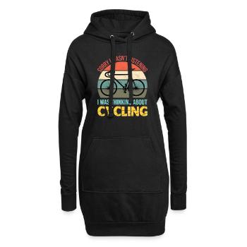 Tut mir leid, dass ich nicht zugehört habe, ich dachte an Radfahren - Hoodie-Kleid - Schwarz - Vorne