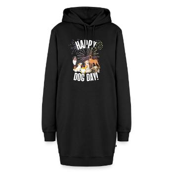Alles Gute zum Tag des Hundes - Hoodie-Kleid - Schwarz - Vorne