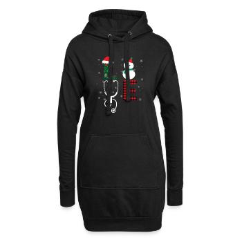 Liebe CNA Leben Schneemann Weihnachtsmann lustig - Hoodie-Kleid - Schwarz - Vorne
