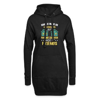 Voisinage des amis - Sweat-shirt à capuche long Femme - noir - Devant
