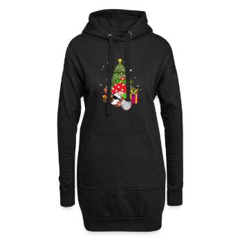 Guitariste Basse Gnome Funny Christmas Tree - Sweat-shirt à capuche long Femme - noir - Devant