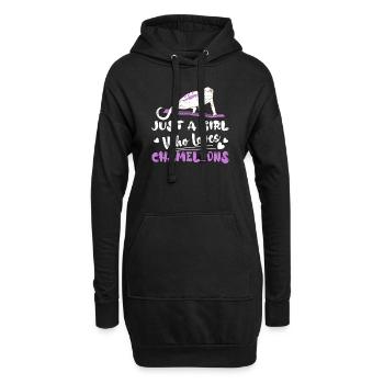 Just A Girl Who Loves Chameleons Lizard Lover Rept - Hoodie-Kleid - Schwarz - Vorne