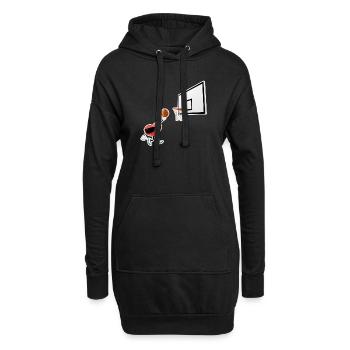 Valentinstag Herz Dunking Basketballspieler - Hoodie-Kleid - Schwarz - Vorne