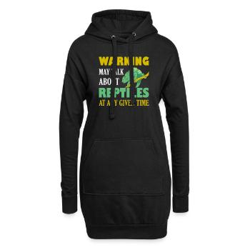 Avertissement peut parler de reptiles Lizard Lover - Sweat-shirt à capuche long Femme - noir - Devant