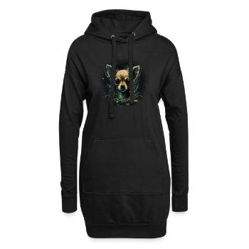 Chihuahua | Zombie Hund Gruselig Halloween Lustig - Hoodie-Kleid - Schwarz - Vorne
