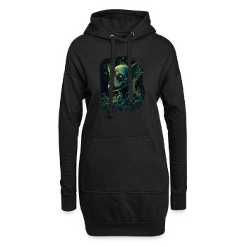 Chihuahua | Zombie Hund Gruselig Halloween Lustig - Hoodie-Kleid - Schwarz - Vorne