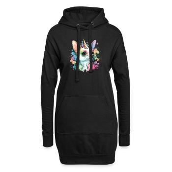 Chihuahua | Bunt Regenbogen LGBTQ Einhorn Hund - Hoodie-Kleid - Schwarz - Vorne