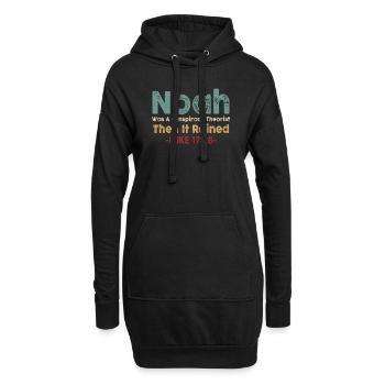 Noé était un théoricien du complot et il pleuvait - Sweat-shirt à capuche long Femme - noir - Devant