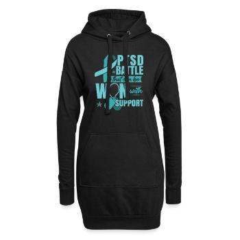PTBS-Unterstützung - Hoodie-Kleid - Schwarz - Vorne