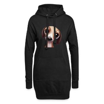 Greyhound-Rennen-Kunstwerk - Hoodie-Kleid - Schwarz - Vorne