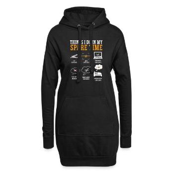 Ferngesteuertes Flugzeug Modellflugzeug - Hoodie-Kleid - Schwarz - Vorne