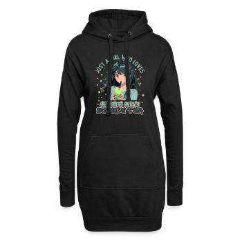 Just a girl who loves Anime and Boba Bubble Tea - Hoodie-Kleid - Schwarz - Vorne