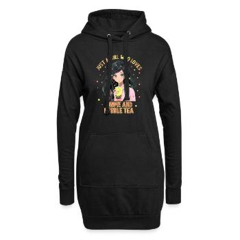 Just a girl who loves Anime and Boba Bubble Tea - Hoodie-Kleid - Schwarz - Vorne