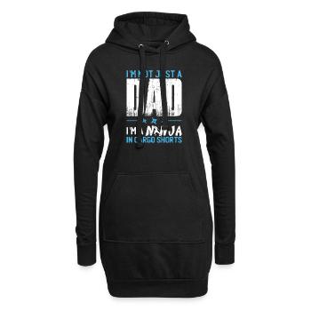 Drôle de papa disant - Sweat-shirt à capuche long Femme - noir - Devant