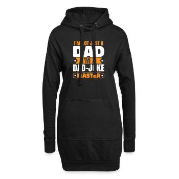 Papa Blague Maître Fête des pères - Sweat-shirt à capuche long Femme - noir - Devant