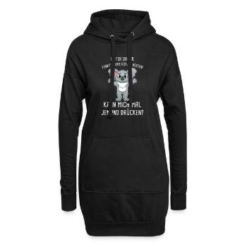Unter Druck Funktioniere Ich Am Besten Umarmung - Hoodie-Kleid - Schwarz - Vorne