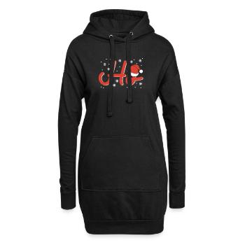 Ho Santa Claus Hat Drôle de Noël Hiver - Sweat-shirt à capuche long Femme - noir - Devant