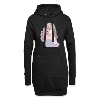 Anime et chats Kawaii Girl Anime - Sweat-shirt à capuche long Femme - noir - Devant