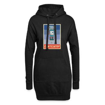 Synthesizer Synth Keyboard Elektronische Musiker - Hoodie-Kleid - Schwarz - Vorne