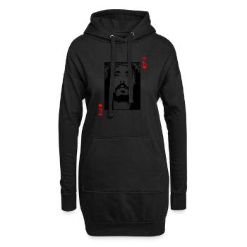Jésus est roi Jésus Roi de Cœurs Carte Chrétienne - Sweat-shirt à capuche long Femme - noir - Devant