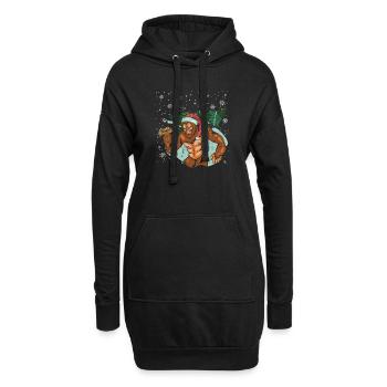 Bigfoot Wear Christmas Tree Lights Xmas - Hoodie Dress - black - Front