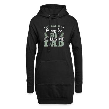 Fête des pères Fille Papa - Sweat-shirt à capuche long Femme - noir - Devant