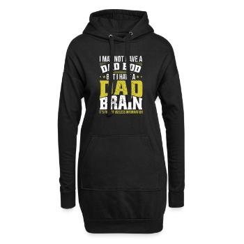 J’ai un cerveau de père Fête des pères - Sweat-shirt à capuche long Femme - noir - Devant