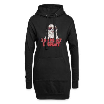 Vieux chien de berger anglais Sheepie Bobtail - Sweat-shirt à capuche long Femme - noir - Devant