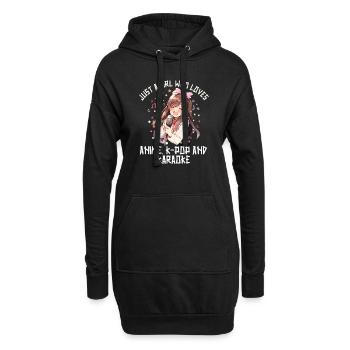 Juste une fille qui aime l’anime K-Pop et le karaoké - Sweat-shirt à capuche long Femme - noir - Devant