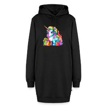 Ich liebe Einhörner - Lustiges Einhorn Weihnachtsdesign - Hoodie-Kleid - Schwarz - Vorne