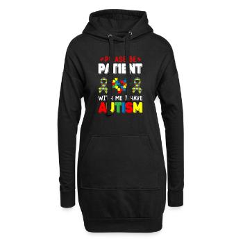 S’il vous plaît soyez patient avec moi J’ai une sensibilisation à l’autisme - Sweat-shirt à capuche long Femme - noir - Devant