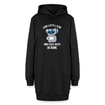 Lebe Liebe Lache & Lass Mich In Ruhe Koala - Hoodie-Kleid - Schwarz - Vorne