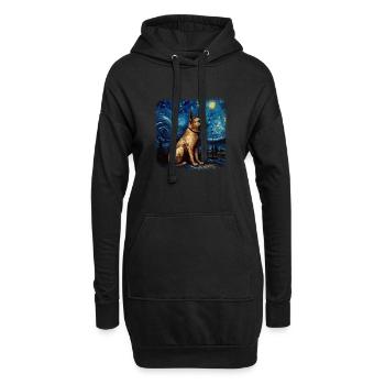 German Shepherd Dog Van gogh starry night - Hoodie-Kleid - Schwarz - Vorne