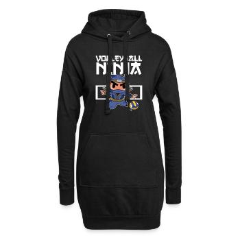 volley-ball ninja mignon enfants setter blocker - Sweat-shirt à capuche long Femme - noir - Devant