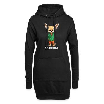 Algerien Fennec Algerisches Fußball-Supportertrikot - Hoodie-Kleid - Schwarz - Vorne