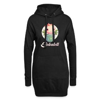 Axolotl Niedlicher Boba Bubble Tea Kawaii - Hoodie-Kleid - Schwarz - Vorne