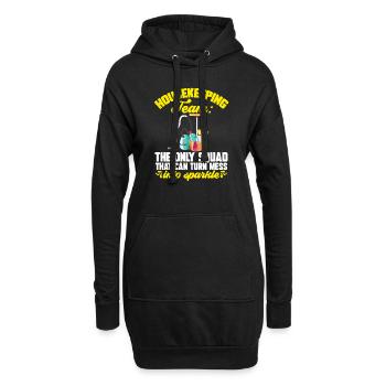 Service de ménage Femme de ménage Femme de ménage - Sweat-shirt à capuche long Femme - noir - Devant