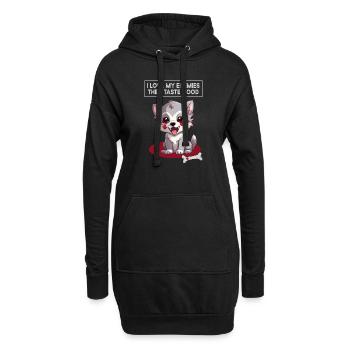 Ich liebe meine Feinde, Humor, Sarkasmus, Wolf - Hoodie-Kleid - Schwarz - Vorne