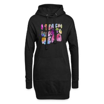J’apprends aux enfants à lire les professeurs de sciences Lecture - Sweat-shirt à capuche long Femme - noir - Devant