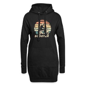 Scooter Motorroller Mofa Moped Roller - Hoodie-Kleid - Schwarz - Vorne