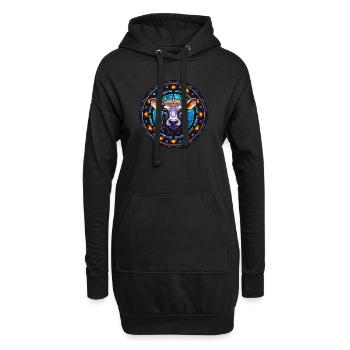 Stained Glass Artist - Cow Stained Glass Art - Sweat-shirt à capuche long Femme - noir - Devant
