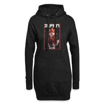 Asien Corki Japanischer Samurais Samurai - Hoodie-Kleid - Schwarz - Vorne